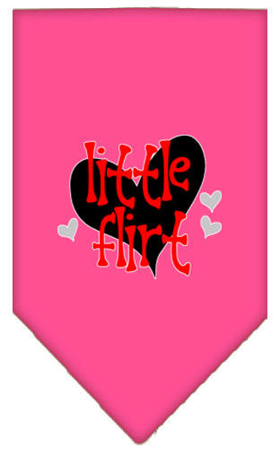 Little Flirt Screen Print Bandana Bright Pink Small